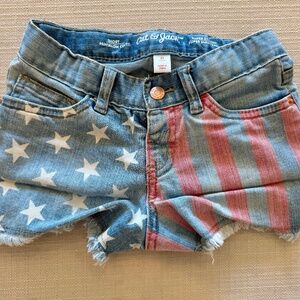 Cat & Jack Girls' American Flag Denim Shorts - Size 5T